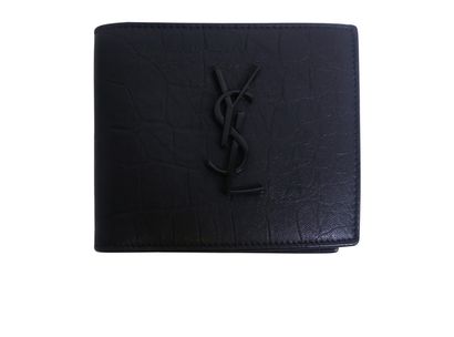 Yves Saint Laurent East/West Croc Embossed Wallet, front view